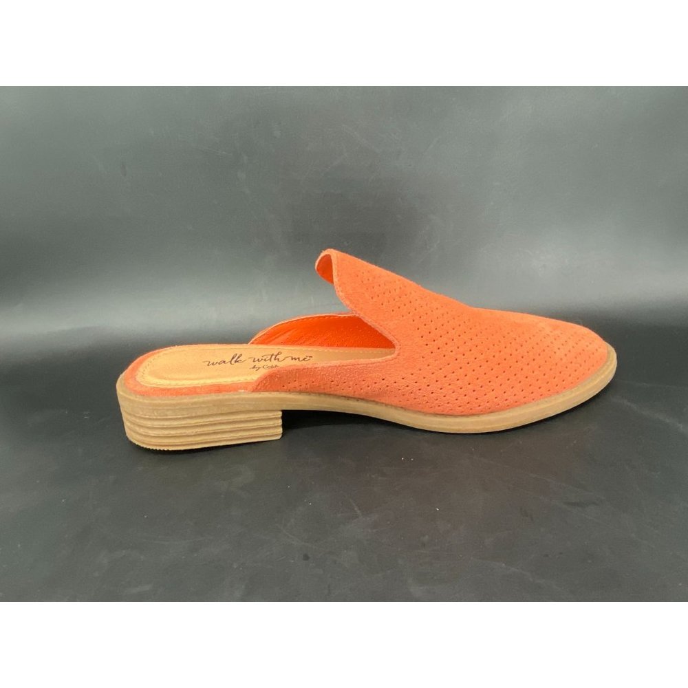 Coldwater Creek "Walk With Me" Orange Women's Size 6.5M Slides Suede Slip On - Picture 8 of 10
